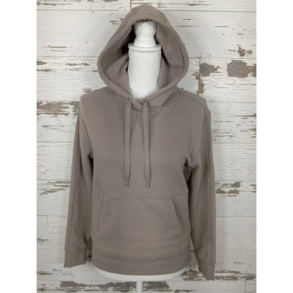 ATHLETA Retroplush Hoodie Sweatshirt Buff Gray Sz XXS #982369 NWOT